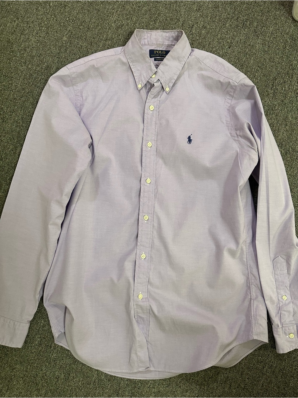 Men’s Polo Ralph Lauren Long Sleeve Classic Fit Button-Down Shirt Lilac Size M